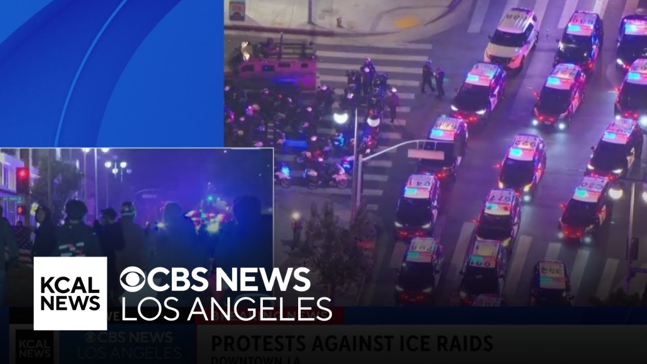 Downtown L.A. anti-ICE protests reach fourth straight night