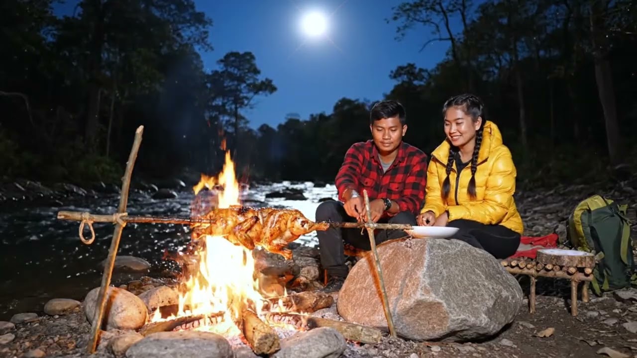 Sleep Instantly: Rainy Forest River & Warm Fireplace Piano 🌲🔥