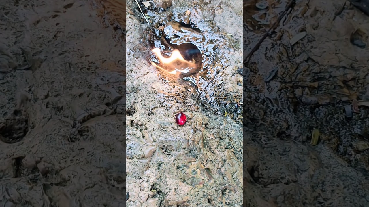 misteri batu akik besar keluar api ternyata isi batu mustika merah delima 