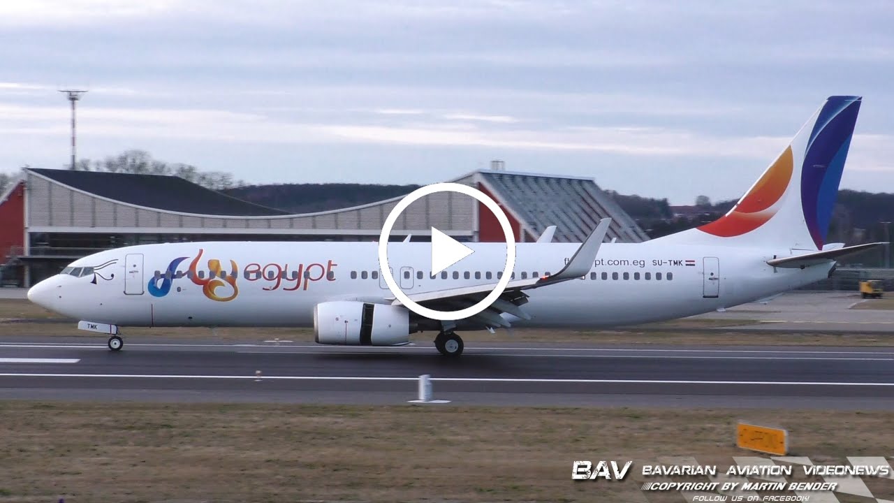 Boeing 737-800 - FlyEgypt SU-TMK - landing at Memmingen Airport