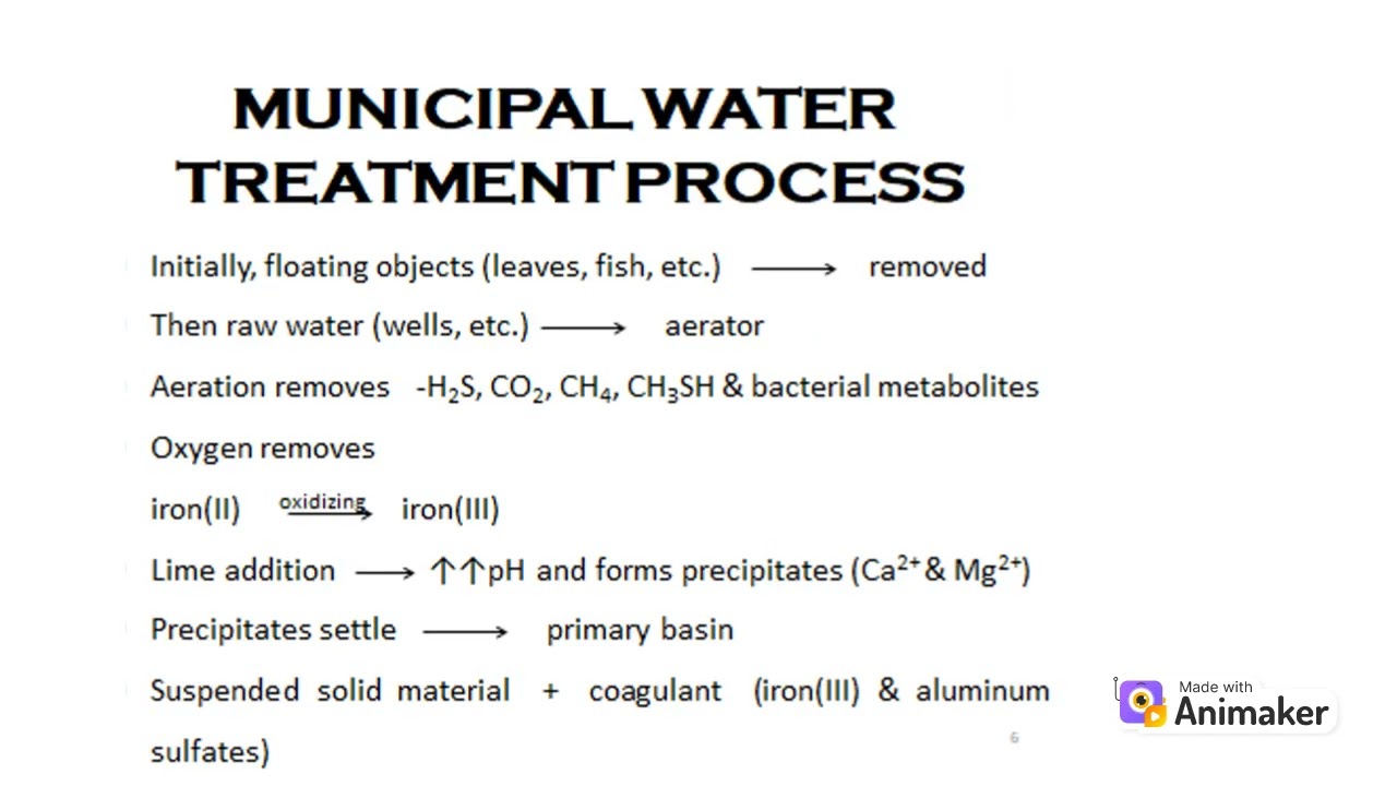 Water treatment and conditioning for municipal purposes (Part-1)