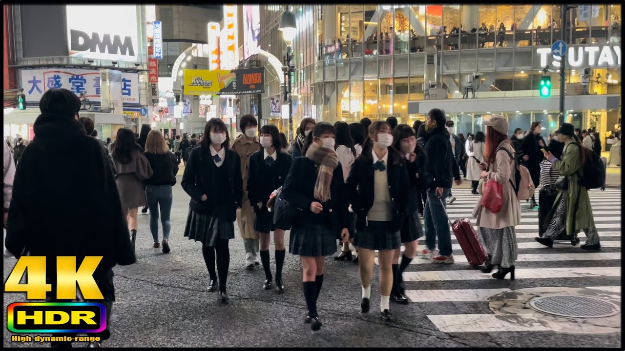 Shibuya to Aoyama Itchome at Night 4K HDR Walk