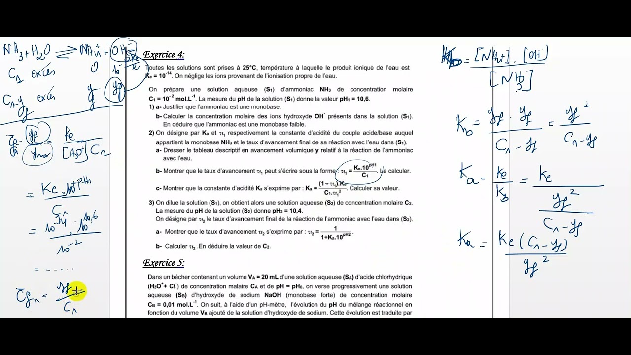 Des exercices dosage bac Sc Exp + bac Tec + bac Maths partie 2/3