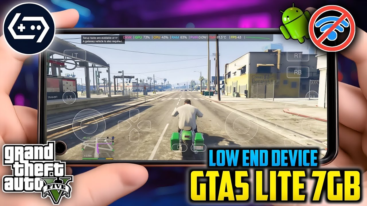 GTA5 Lite V2 (Only 7GB) For Low End Device | GameHub Emulator Setup – Best Settings ✅