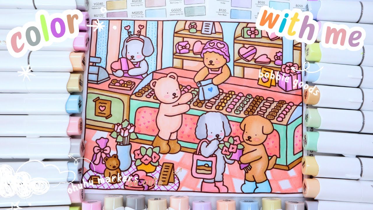 🍫 coloring bobbie goods with ohuhu art markers // chocolate shop #ohuhubrushmarkers #ohuhuart