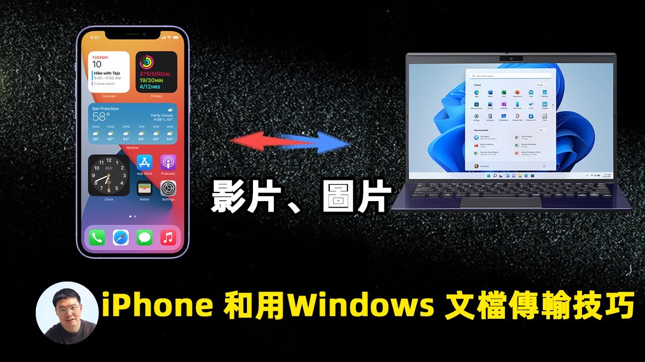 让 Windows 也能跟 iPhone 无线互相文檔傳輸，没有AirDrop｜如何 在 iPhone 和 Windows PC 之间传输照片、视频和音乐 |没有 iTunes 或 iCloud