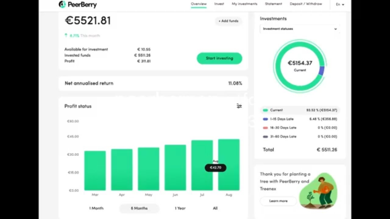 my PEERBERRY portfolio balance sheet 30 august 2023