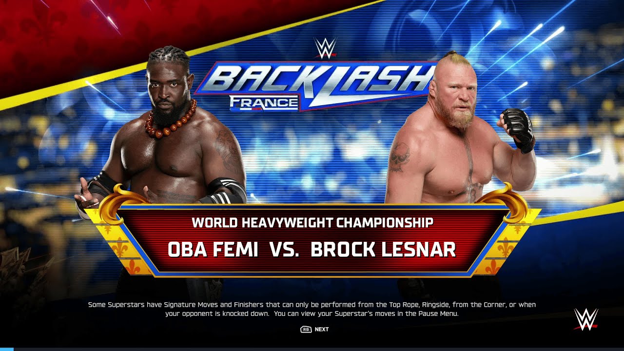WWE 2K25 FULL MATCH - Oba Femi vs. Brock Lesnar - My Dream Match!