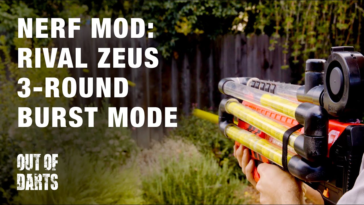 NERF MOD: Zeus Rival 3 round burst selective fire and Full-Auto