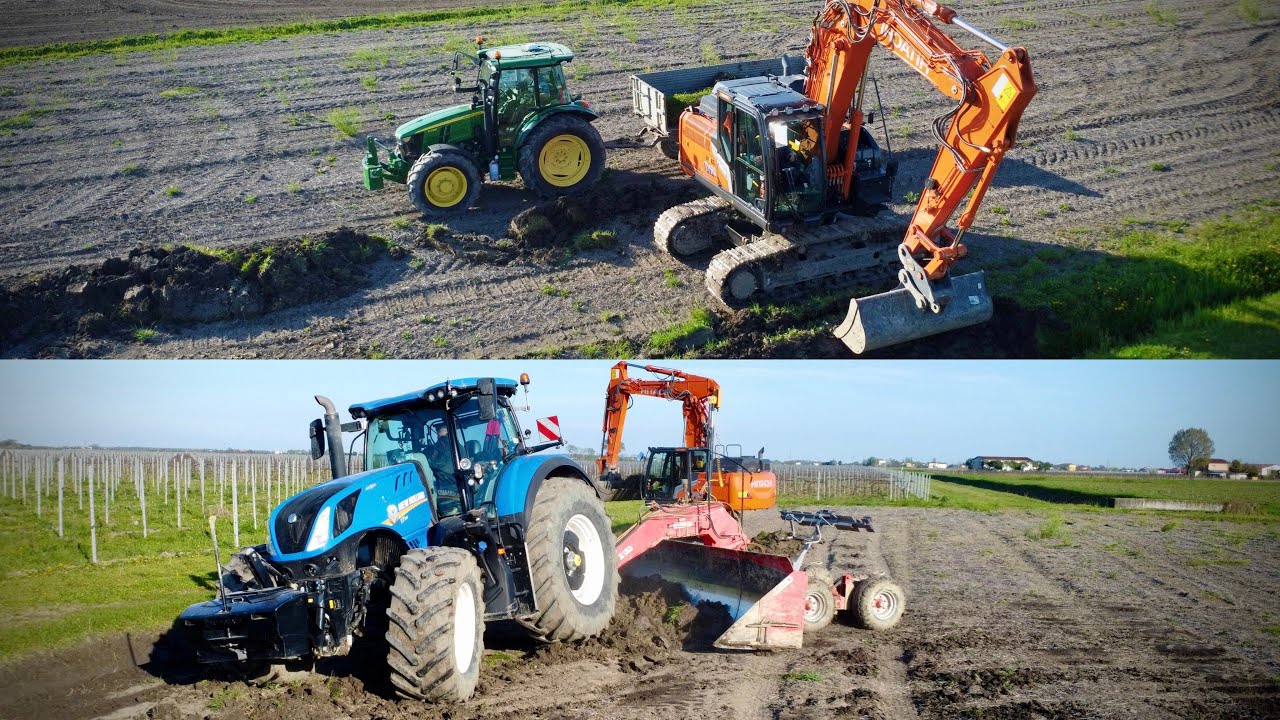 New Holland T7 315 - Hitachi 180 & John Deere 5100R