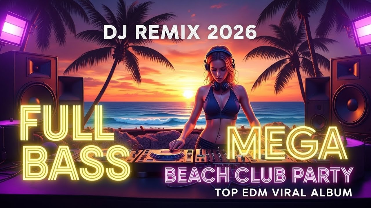 DJ Remix 2026 Full Bass 🌴 Mega Beach Club Party 🎵 Top EDM Viral Album