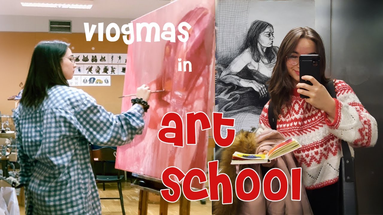 last days in ART SCHOOL before Christmas | meeting Tim Allen, typography, drawing and painting