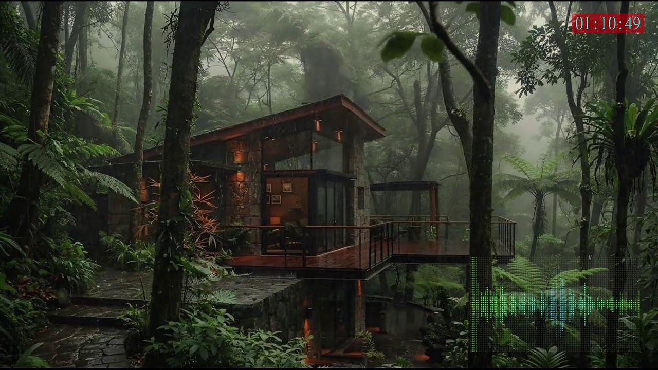 Peaceful Rain Loop and Gentle Thunder at Night