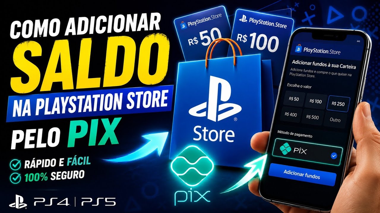 Como Adicionar Saldo na Sua PSN e COMPRAR Jogos Pelo PIX (PS4 e PS5)