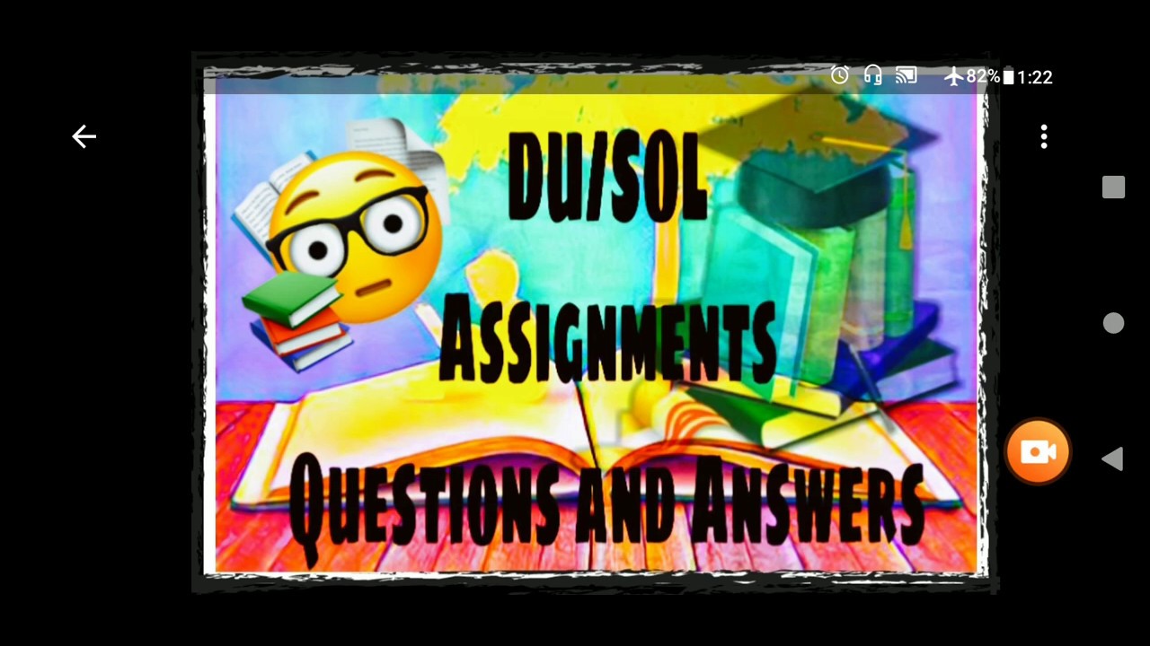 SOL Solved Solution DU/SOL Assignments Solutions 2020 | Questions Answers 2020| Sol 2020 Assignments