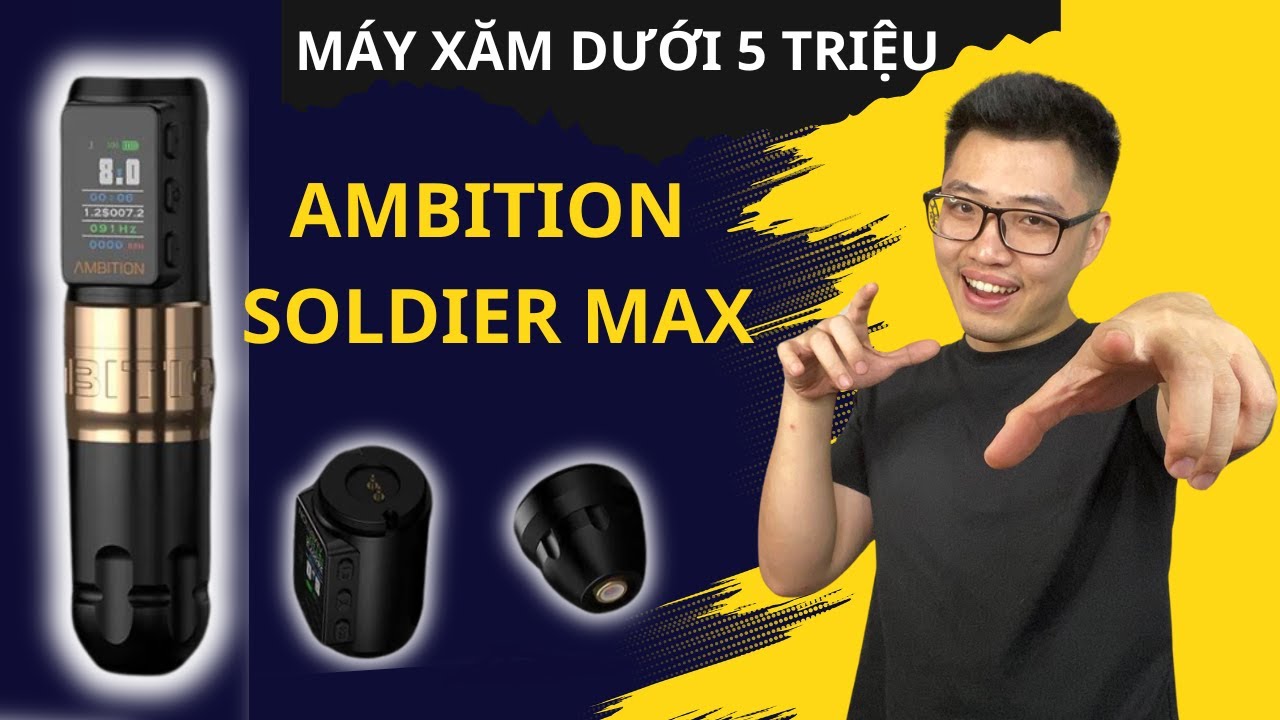 REVIEW máy xăm Ambition Soldier Max - Review Ambition Soldier Max Tattoo Machine | Bình Trịnh Supply