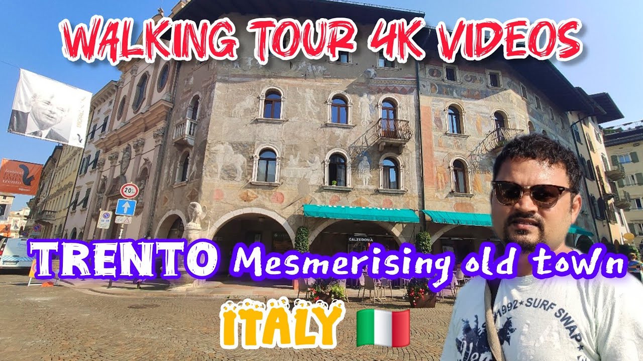 Trento Italy Walking Tour 4K | Charming Old Town in the Dolomites, Trento Old Town Walking Tour 4K