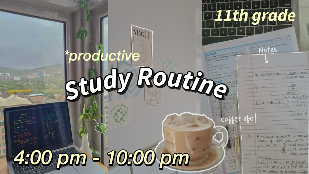 Productive evening to night study routine⭐︎ | 4pm to 10pm | Productive CBSE 11th grader study vlog