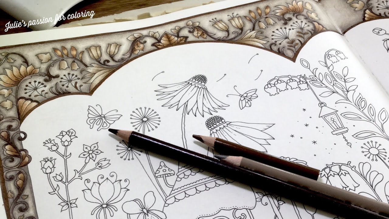WORLD OF FLOWERS by Johanna Basford - PART 1 - prismacolor pencils - color along