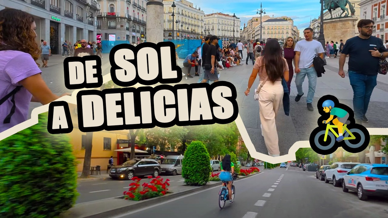 🚴‍♂️ En Bicicleta Desde la Puerta del Sol a Delicias | Recorrido en 4K