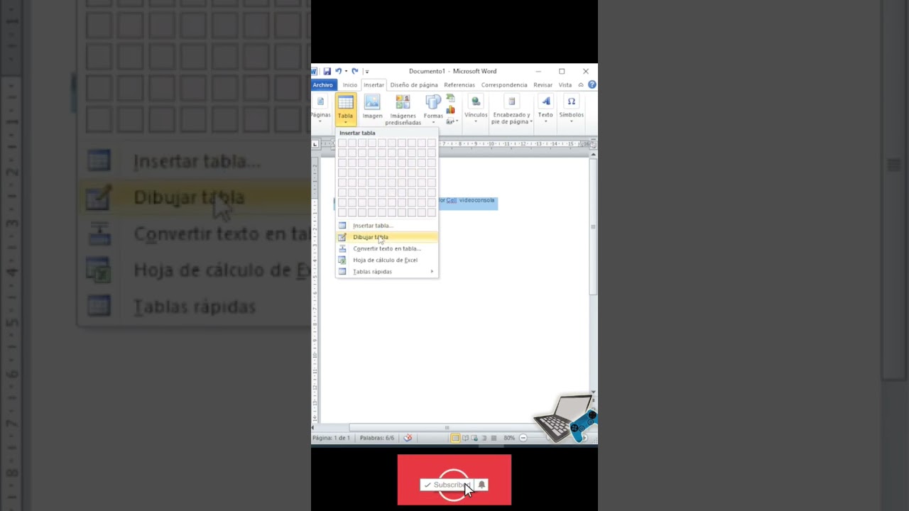 C&oacute;mo hacer tablas en word