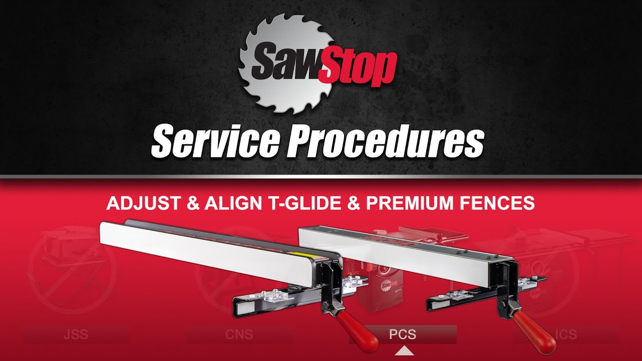 Совет по обслуживанию SawStop: выровняйте направляющие T-Glide и Premium Fences для вашей професс...