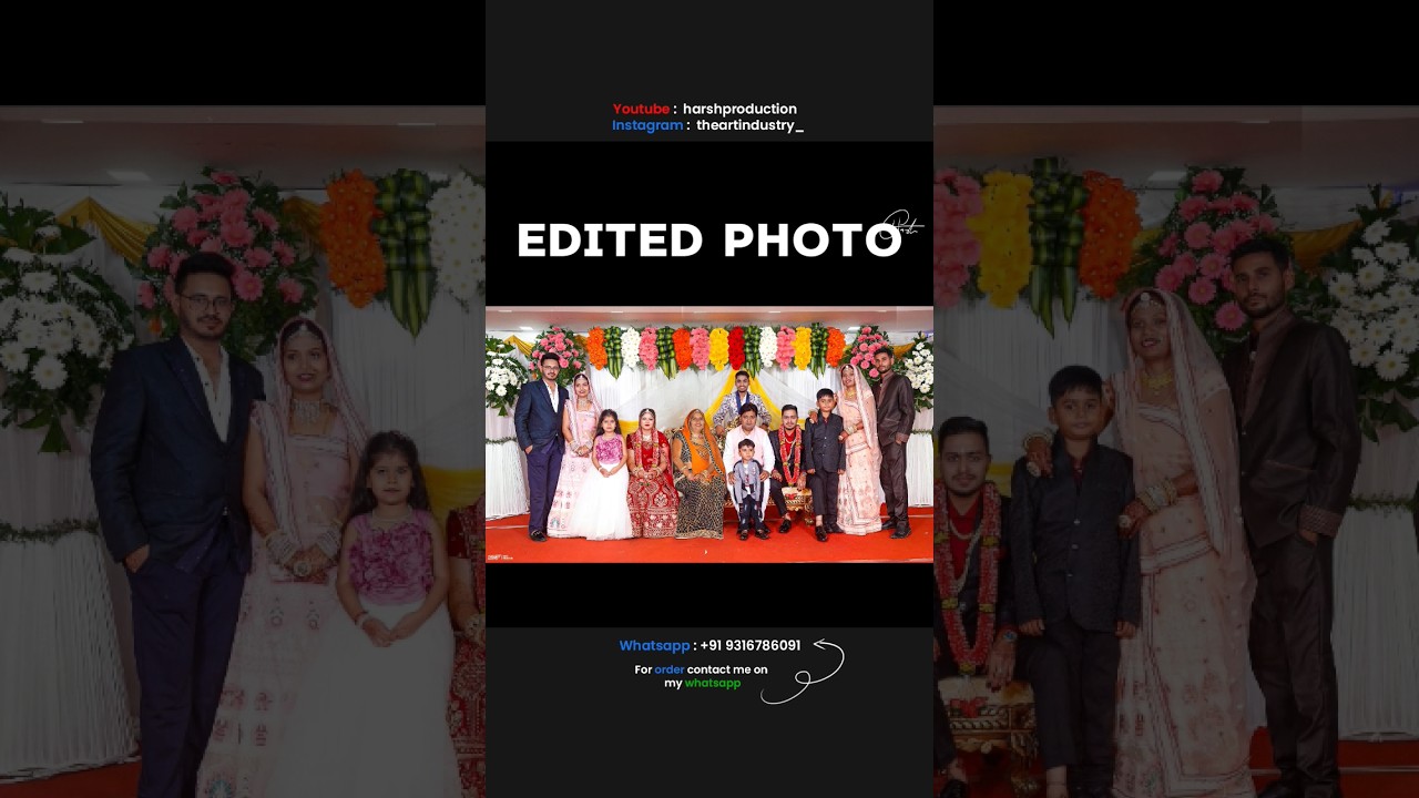Realistically added mother in wedding family photo | Merge photos | photo editing #combinephotos