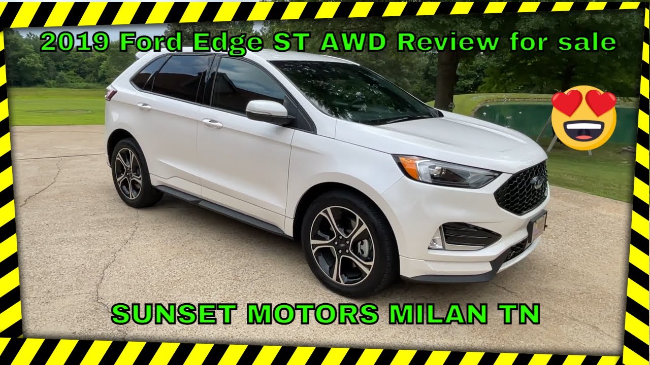 2019 FORD EDGE ST WHITE PLATINUM ST AWD ECOBOOST V6 FOR SALE 12K MILES REVIEW INFO SPECS SUNSET