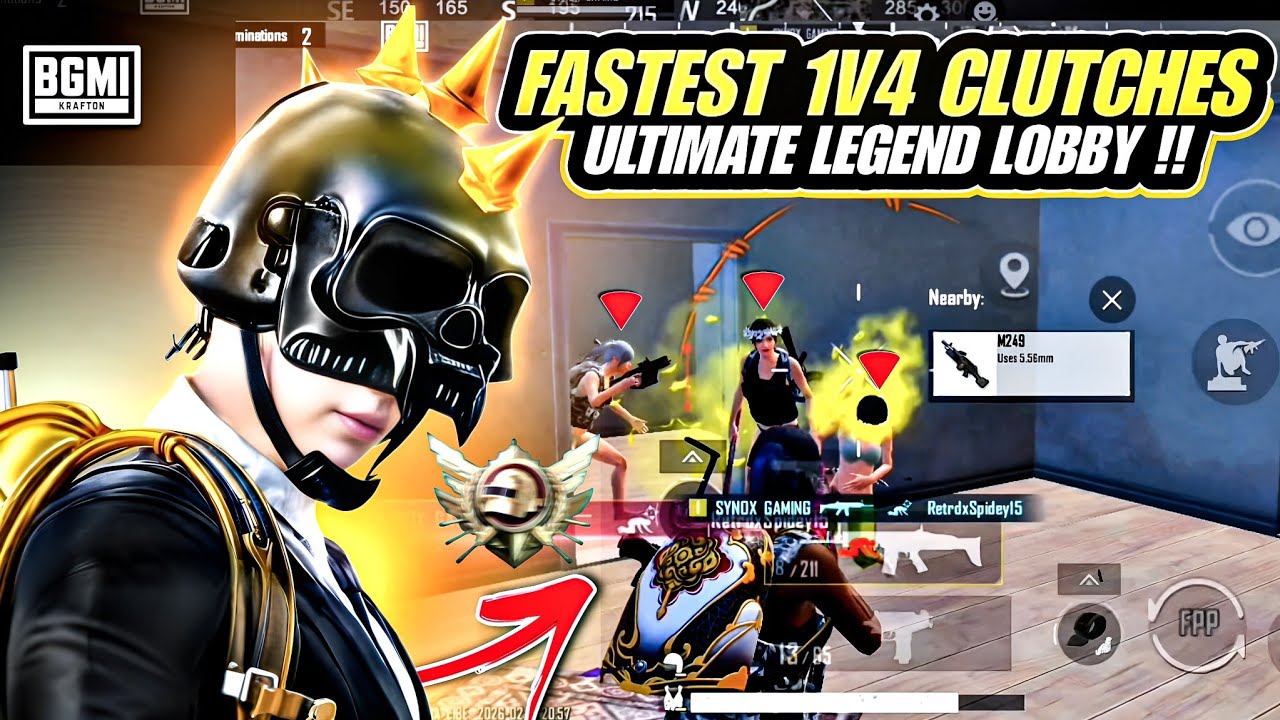 N1 FASTEST 4 FINGER PLAYER 🔱 ULTIMATE ROYAL 1V4 CLUTCHES IN BGMI 🔥💀