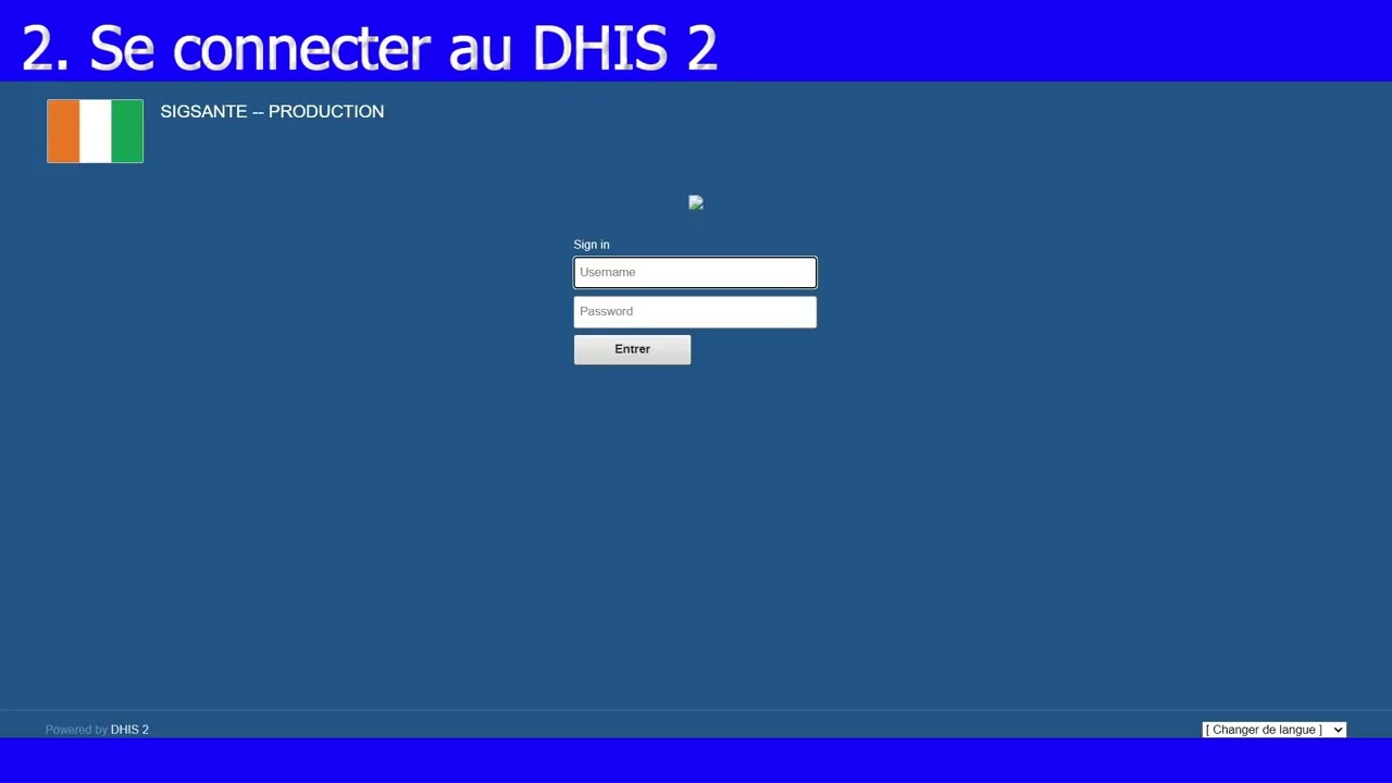 2  Se connecter au Dhis2 ouverture du logiciel