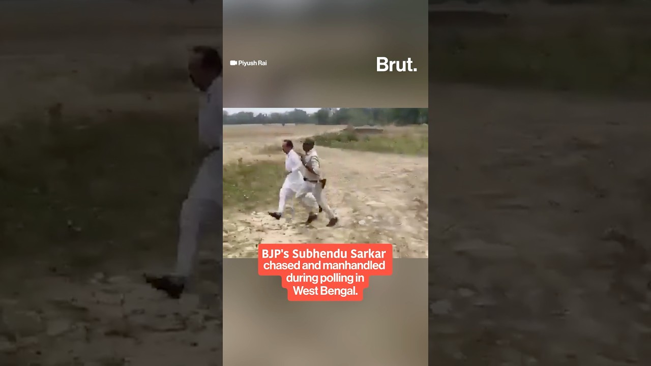 BJP candidate chased and attacked during West Bengal poll campaign.