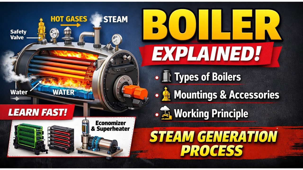 Boiler Explained | Types, Mountings, Accessories & Working Principle 