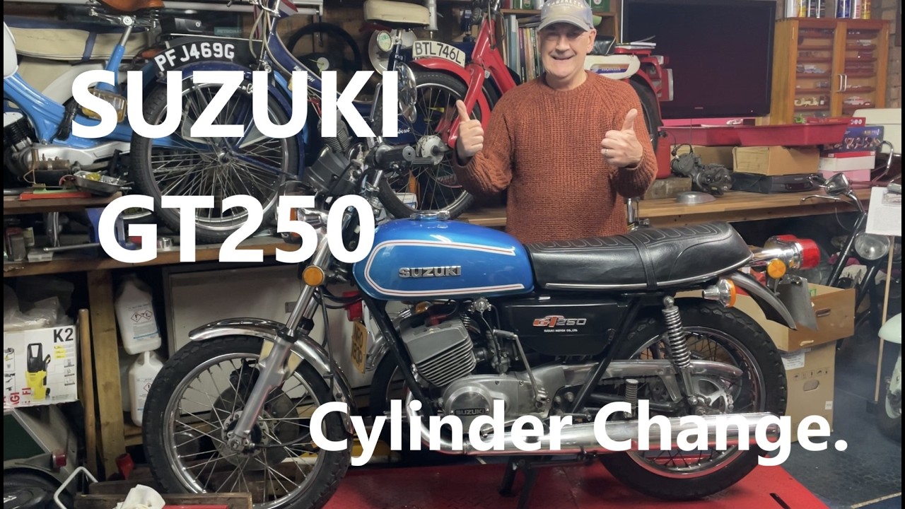 Suzuki GT250. swapping out the cylinders on my 50 Year old 1976 GT250.