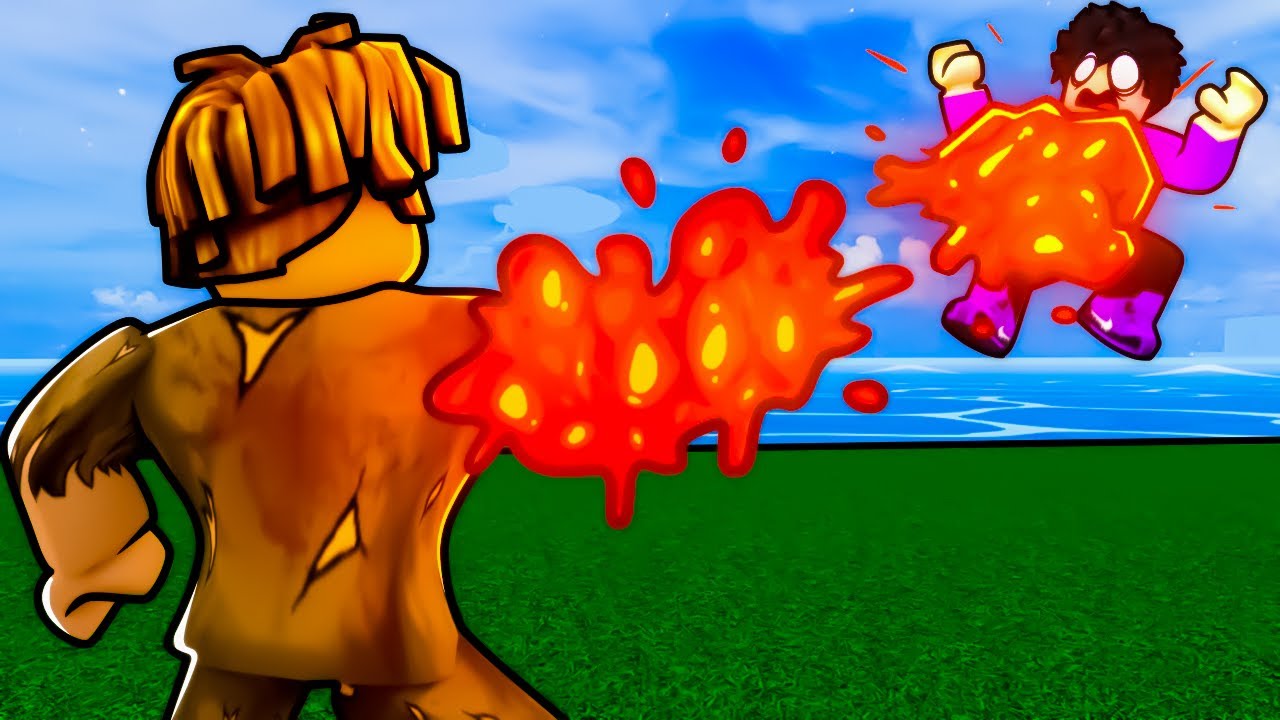 Я притворился нубом с пробуждённым фруктом магмы! (Фрукты Roblox Blox)