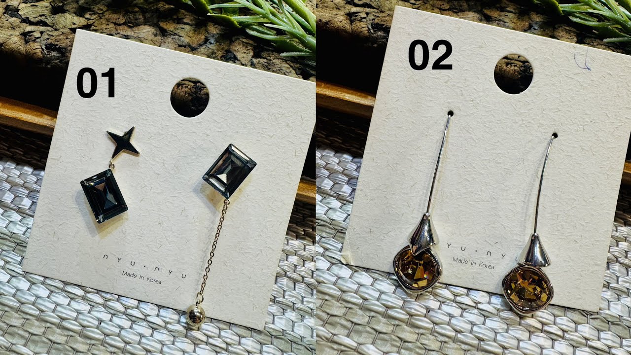 （第115集）韓國🇰🇷特別色水晶🩶🤎耳環01-02款，繼續開台優惠💥💥 開台優惠每對售價$4️⃣0️⃣數量有限！😀如需落單或查詢請WhatsApp：91677026 ！可順豐或門店交收✅