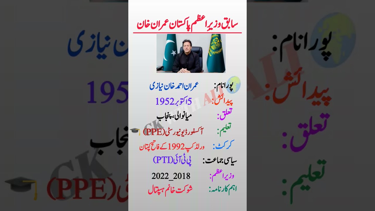 🇵🇰 Imran Khan Biography in 10 Seconds | Quick Facts About Imran Khan