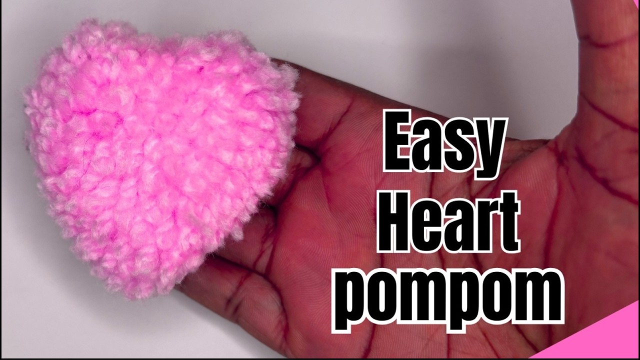 Easy Pom Pom Heart Making Idea / How to Make a Heart from yarn String / Beautiful And Easy