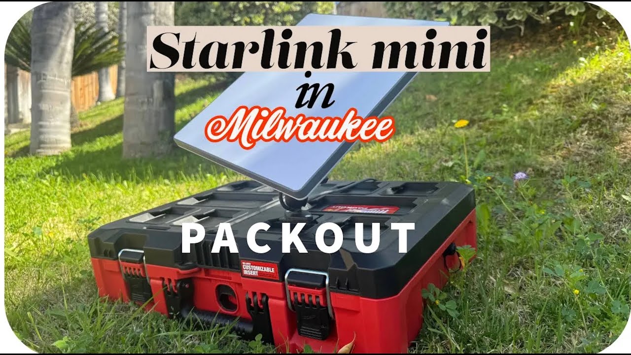 Starlink mini in Milwaukee Packout with Anker powerbank/for overlanding