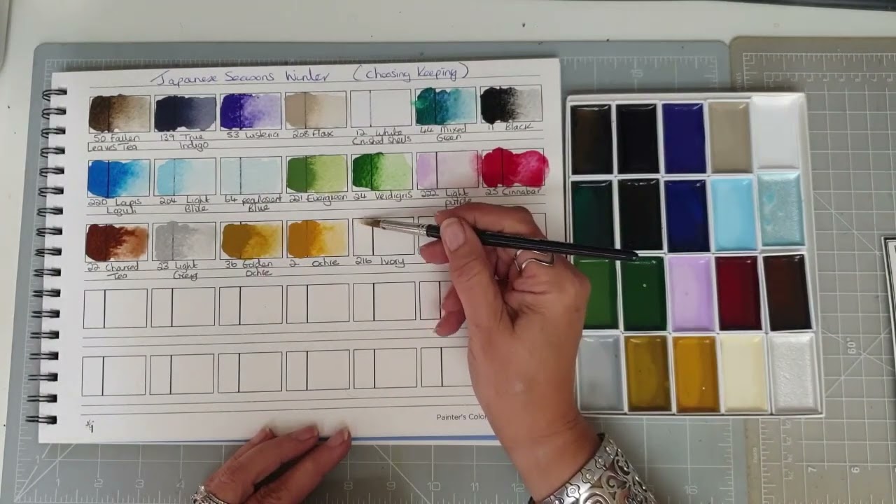 Japanese winter palette colours and mixes