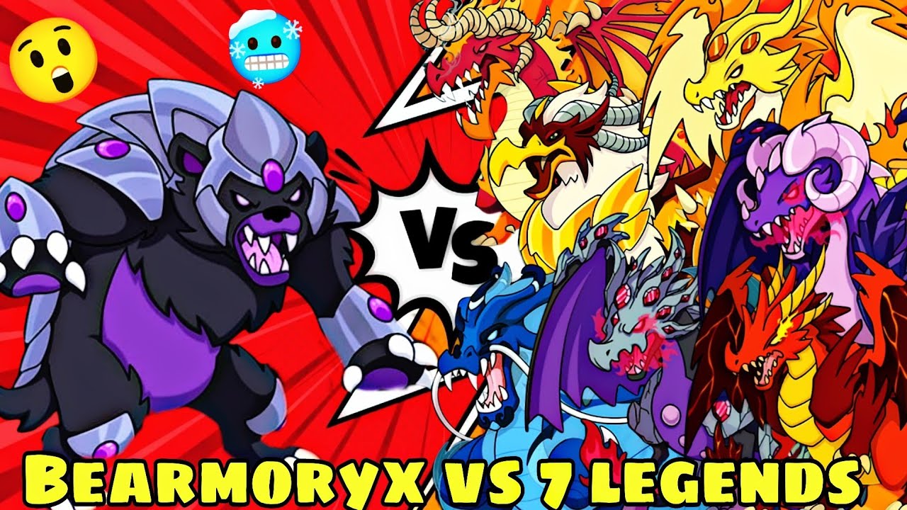 Bearmoryx vs 7 legends in dynamons world || battle in dynamons world 🌍