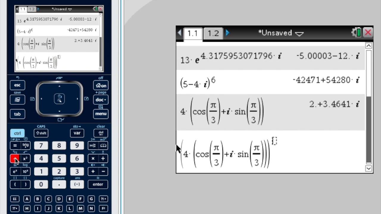 TI-Nspire CX: Powers of Complex Numbers