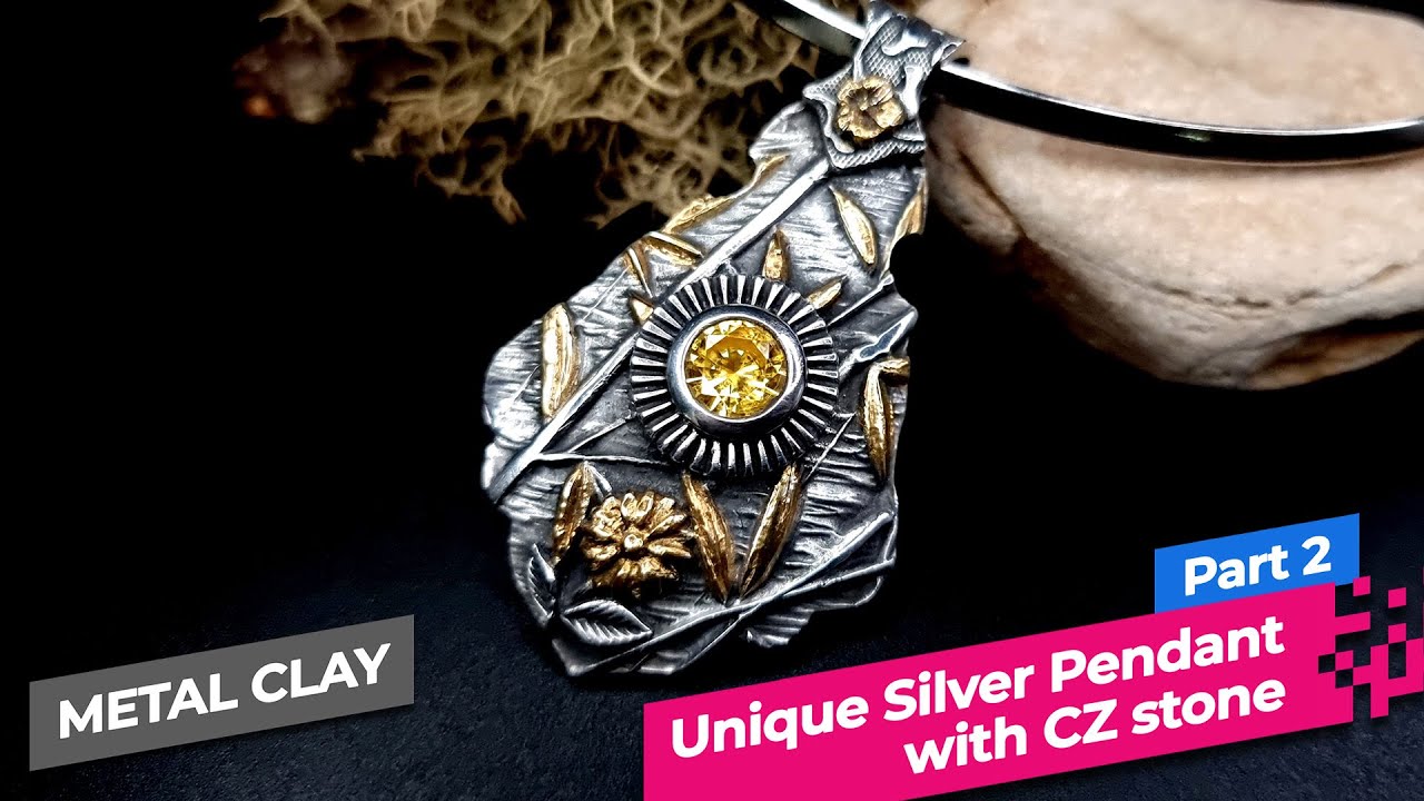 PART 2. Art Clay Silver Jewelry project! Detailed Video - Creating of the Pendant. Metal Clay