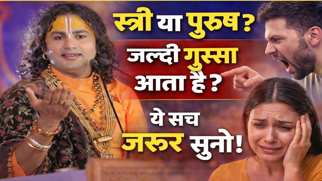 स्त्री हो या पुरुष, अगर आपको जल्दी गुस्सा आता है तो ये वीडियो जरूर देखें! #bhagwatkatha #vrindavan 