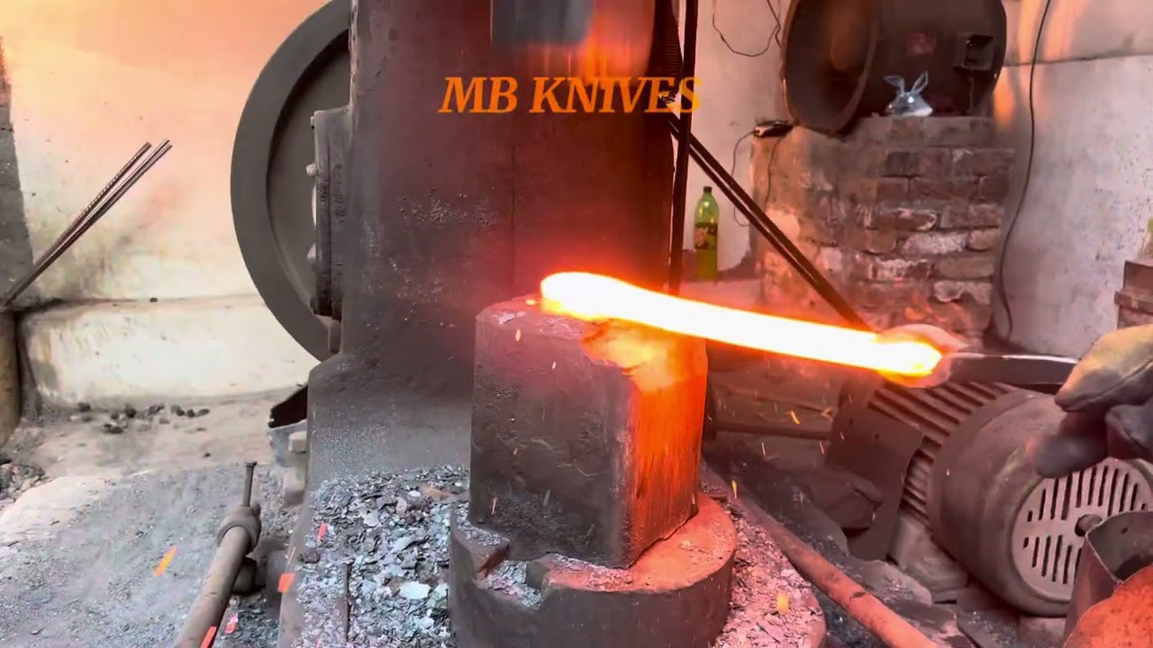 Damascus Billet bar forging process #damascus #damascusblade #knife