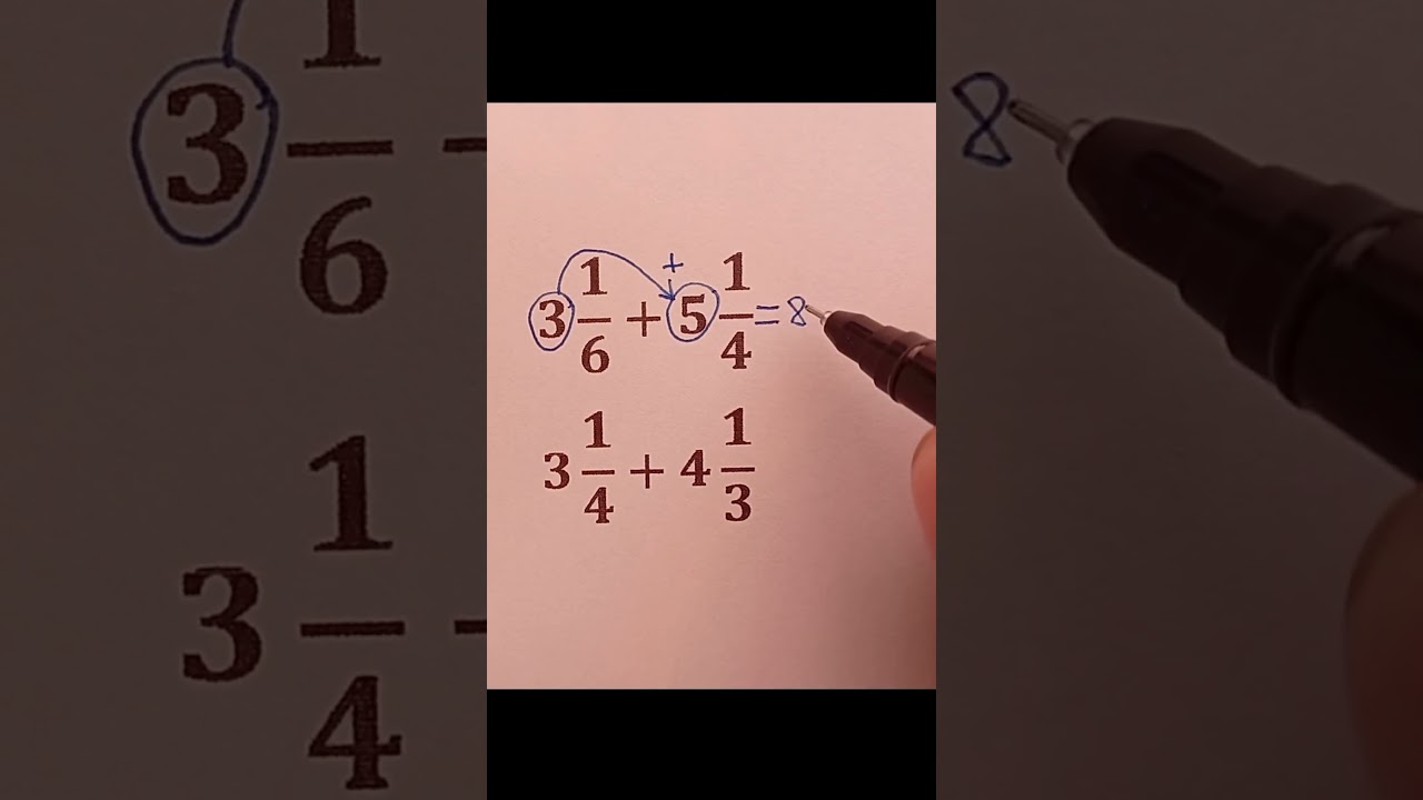Make Math Easy: Adding Mixed Numbers Clearly #mathtrick #math #mathematica #mathematics #mathstricks