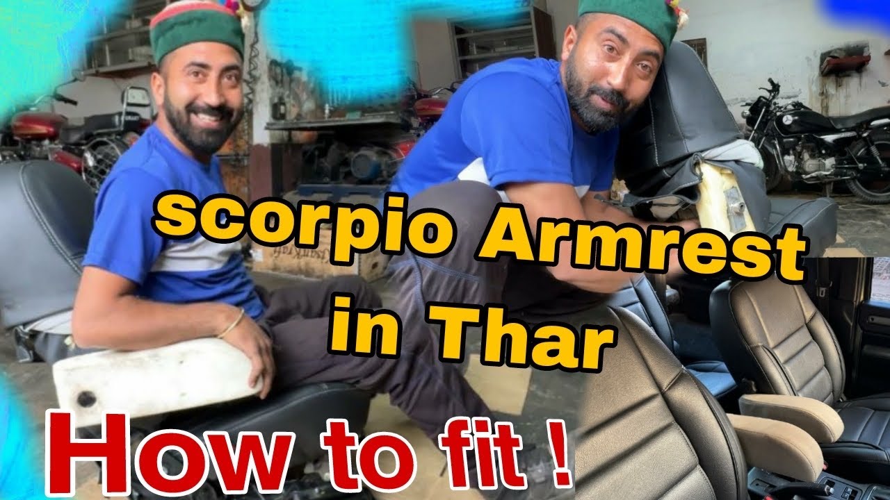 #scorpio OEM style armrest installation in my #thar (finally Scorpio armrest lga hi liye )