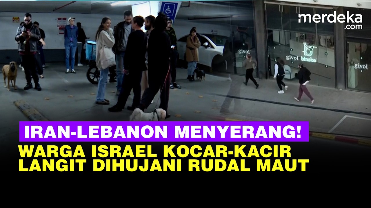 Lari Kocar-kacir! Momen Warga Israel Ketakutan, Langit Dihujani Rudal Maut Iran & Lebanon