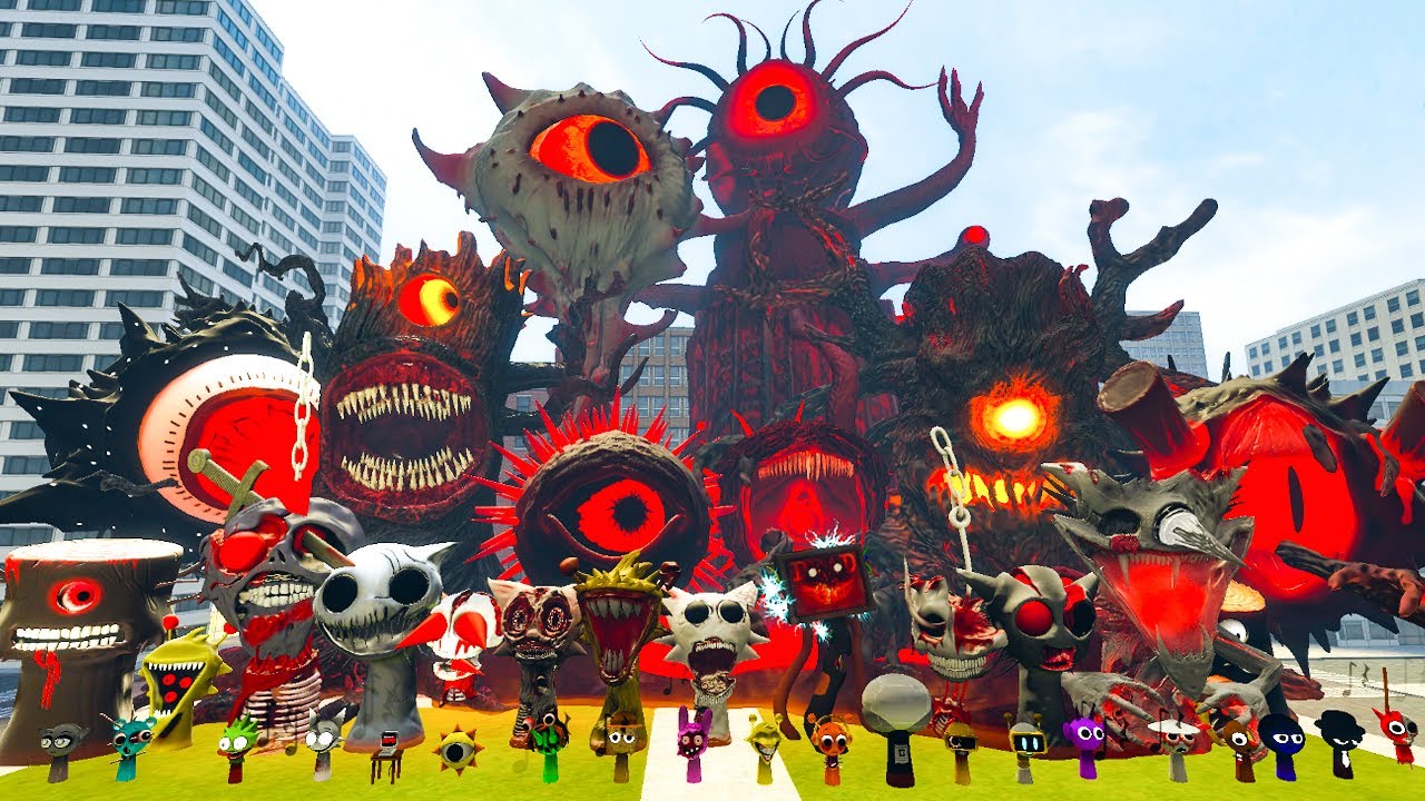 BIG GOLDENCITY LITTLE TO BIG ALL SPRUNKI PHASES 1 - 10 FAMILY in Garry's Mod !