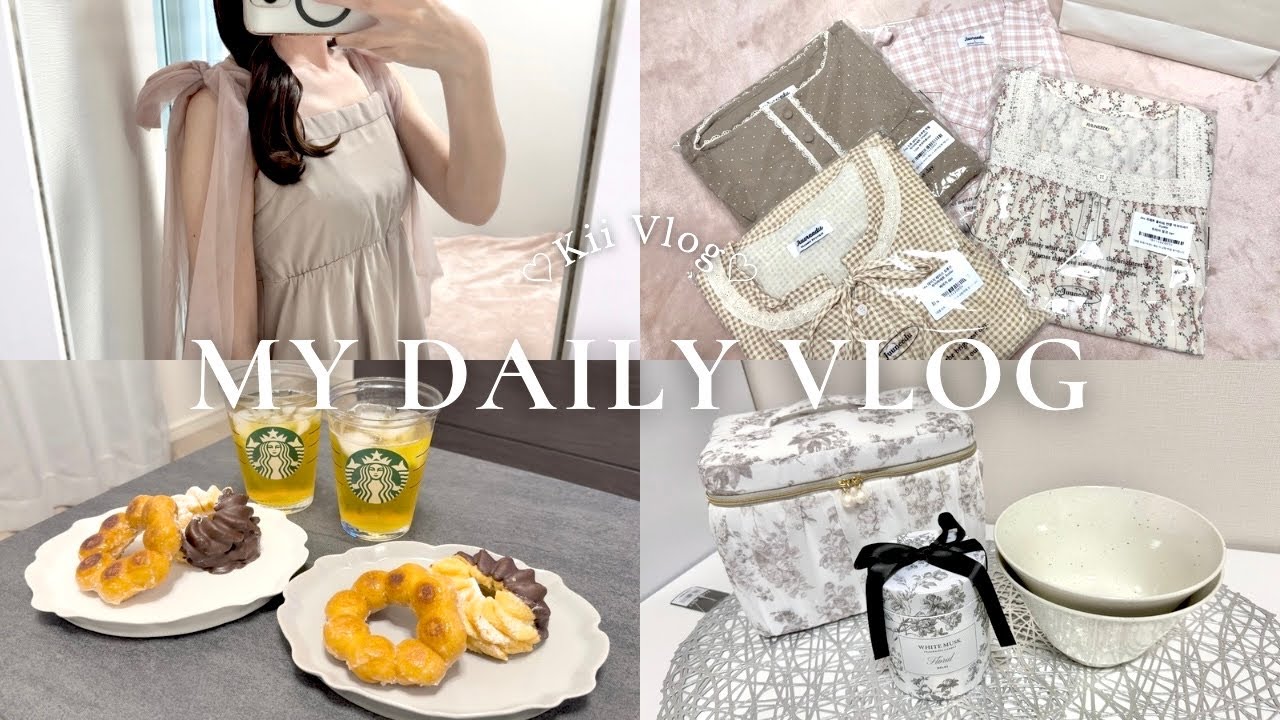 〔vlog〕都内で働く社会人の日常🍉夏に向けて爆買い☀️購入品紹介(韓国旅行,NIKE,Francfranc,ZOZOTOWN)｜おうちカフェ,焼きポンデリング🍩｜社会人の休日,都内OLの日常
