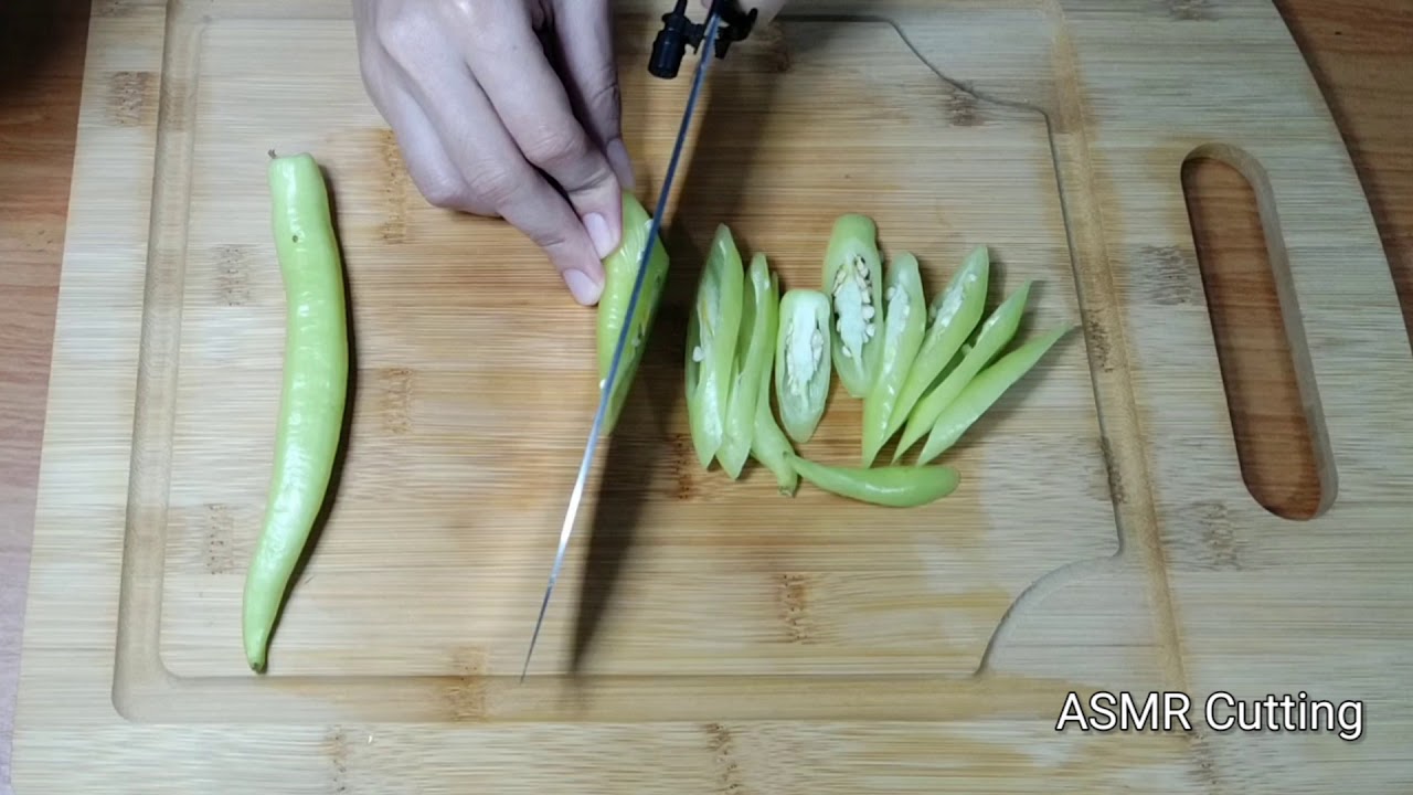 ASMR Cutting Green Chilli Ep. 8 | ASMR Cutting